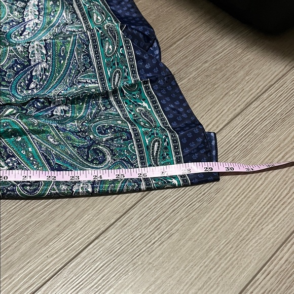 Boho Paisley Print Green and Blue pants - Picture 9 of 9